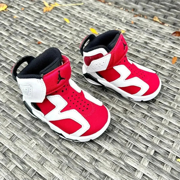 Nike Air Jordan 6‎ Retro Little Flex Carmine Baby Shoes Size 4 - Picture 3 of 10